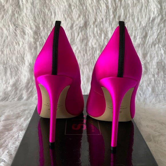 NIB SJP by Sarah Jessica Parker Fawn Satin Pumps EU 39.5 US 9 Pink Candy 100mm - Picture 12 of 16